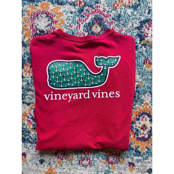Vineyard Vines Red Bow Anchor Christmas Holiday T-Shirt Kids Size‎ XL - Picture 3 of 7